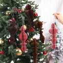 6 Pcs 10" Large Hanging Honeycomb Finial Ornaments 3D Paper Christmas Tree Ornaments Decorative Lantern Honeycomb Decorations for Holiday Winter Xmas Party Wonderland(Colorful)