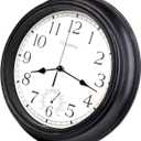 12 Inch Retro Indoor Outdoor Clocks Waterproof with Thermometer Easy to Read Silent Quality Quartz Vintage Bathroom Clock Battery Operated for Patio,Home,Garden Decor (Bronze), 12*12*2.1inch