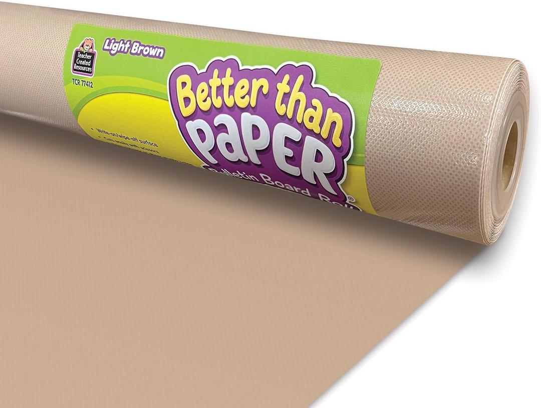 Teacher Created Resources Light Brown Better Than Paper Bulletin Board Roll (TCR77412), 144" x 48"