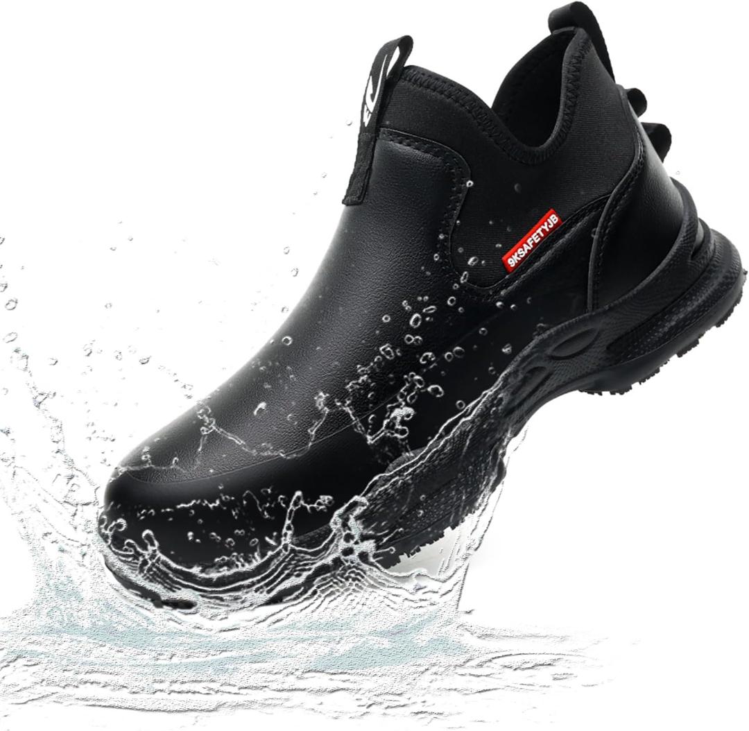 PJZHJ Non Slip Work Shoes Water & Oil Resistant Food Service Shoes Comfortable Slip-On Chef Footwear for Restaurant Hospital (11.5)