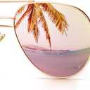 SUNGAIT Women's Lightweight Oversized Aviator Sunglasses - Mirrored Polarized Lens (2025 Rose Gold Frame/Pink Mirror Lens)