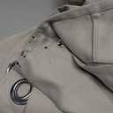 NICETOWN 2 Panels Outdoor Curtains for Patio Extra Wide 84", Waterproof & Windproof Grommet & Back Tab Fixed Top and Bottom Sun Blocking Privacy Drapes with Rope for Gazebo, Natural, W84 x L84