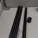 Ottsuls Curtain Rods for Windows, 32 to 46 or 58 Inches Max Adjustable Length, 1 Inch Diameter, Black Decorative Curtain Rod Set, Rustproof Heavy Duty Metal Pole with Brackets