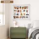 PHOENANCEE Collage Picture Frame,Photo Display Board,Hanging Pictures Frames with Clips for Graduation Birthday Party,Dorm Photo Card Wall Decor Hanger Holder,Upgraded,Easy To Assemble,Large(White