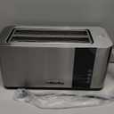 Mueller UltraToast Full Stainless Steel Toaster 4 Slice, Long Extra-Wide Slots for Bagels and Waffles, 6 Browning Levels, LED Display, Cancel/Defrost/Reheat Functions & Removable Tray, Kitchen Gadgets