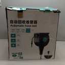 Retractable Garden Hose Reel 1/2" x 75 ft, Auto Garden Hose Reel on Metal Spike, Any Length Lock, Heavy Duty Wall & Ground Mounted Hose Reel with 6 Patterns Nozzle, Slow Return System 180/360 Swivel