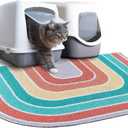 Unicorn Catcher Cat Litter Mat Quality Litter Box Mat Large Non-Slip Cat Litter Mat Litter Trapping Mat Soft Kitty Litter Mat Compatible Two Litter Boxes Cat Products Easy to Clean, Orange, Large
