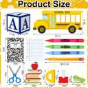 15 Pcs Back to School Decorations School Bus Photo Booth Preschool First Day of Schools Bus Photo Prop Kindergarten Party Backdrop Giant Inflatable Pencil Crayon Balloon Themed Party Decor, 41 inches , 43 inches
