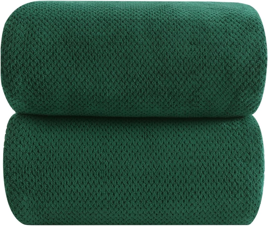 YTYC Towels,39x78 Inch Oversized Bath Sheets Towels for Adults Luxury Bath Towels Extra Large Sets for Bathroom Super Soft Microfiber 80% Polyester(Dark Green,2 Piece)
