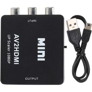 A sixx AV to HDMI Converter, Mini Black USB Video Converter, for Set-top Box DVD(Black)