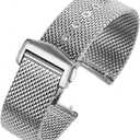20mm Stainless Steel Watch Band,compatible with Omega Seamaster 300mQuick-release Metal strap 316L Deployment Clasp For 20mm Watch Band Replacements Silver/Black
