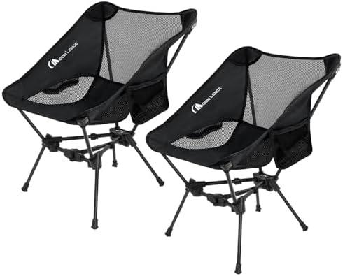 MOON LENCE Portable Camping Chair Backpacking Chair - The 4th Generation Ultralight Folding Chair - Compact, Lightweight Foldable Chairs for Hiking Mountaineering, Beach, 2 Pieces