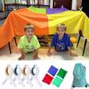 Fort Building Kit for Kids - Large Lightweight Blanket Fort Making kit and Clips - Portable Playhouse Play Tent Fort - Indoor/Outdoor Girls/Boys Toys Ages 4-5 6 7 8-12