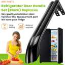 AMI PARTS 5304506471 Refrigerator Door Handle Set (Black) Replaces 242059503 242059506 5304486361 5304504509 5304504510 5304510039 5304510041 4390912 AP6036332 PS11731976 EAP11731976(2 Pack)