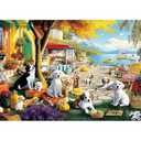 Funny Dog Puzzles for Adults 1000 Pieces and up, PICKFORU Beach Puzzle Collection Cute Dog, Puppy Animal Puzzle as Home Decor