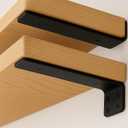 Floating Shelf Bracket 8 Inch of 4 Pack Heavy Duty Shelf Brackets Black Coated Metal L Bracket Wall Shelf Support DIY Brackets with 1/5 Inch Thick and 160 LBS Load Capacity