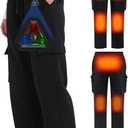 Heated Pants for Women and Men, Cargo Baggy Sweatpants for, Upgraded 7.4V 10000mAh Battery Pack & Heating Element (X-Large)