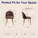 Lightdot Dining Chairs Set of 2, Brown Velvet Upholstered Dining Chairs with Metal Legs, Mid-Century Modern Accent Chair for Kitchen Living Room Bedroom, Apartment, Easy Assembly, 300lbs Capacity, Honey Brown 
