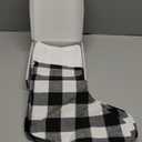 Senneny 6 Pack Christmas Stockings 18 Inch Black White Buffalo Plaid Christmas Stockings Fireplace Hanging Stockings for Family Christmas Decoration Holiday Season Party Decor