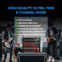 FULUODE Audio Mixer 8 Channel, CT-80S Professional Sound System Mixer Board DJ Mixing Console with Reverb MP3 Player Bluetooth 48V Phantom Power Supply USB Recording for Studio Karaoke Live Music