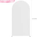 Wokceer 6.6FT Wedding Arch Backdrop Cover Spandex Fitted White Arch Covers Round Top Chiara Arches Backdrop Cover for Birthday Party Ceremony Banquet Decoration