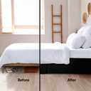 LUX Décor Twin Bed Skirts 16 Inch Drop - Brushed Microfiber Pleated Bed Skirt - Easy Fit, Wrinkle & Fade Resistant (Twin, Black)