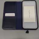 SHIELDON Wallet Case for iPhone 17 Pro Max 6.9-inch 2025 | Genuine Leather, Folio, RFID Blocking Credit Card Holder, Kickstand, Magnetic, Shockproof Protective Cover - Retro Dark Blue