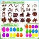 Easter Basket Stuffers,24 Pack Fun Easter Brain Teaser Puzzle Toys, Egg Fillers, Filled Easter Eggs for Kids,Mind-Challenging Puzzle Games & Party Favors for Teens