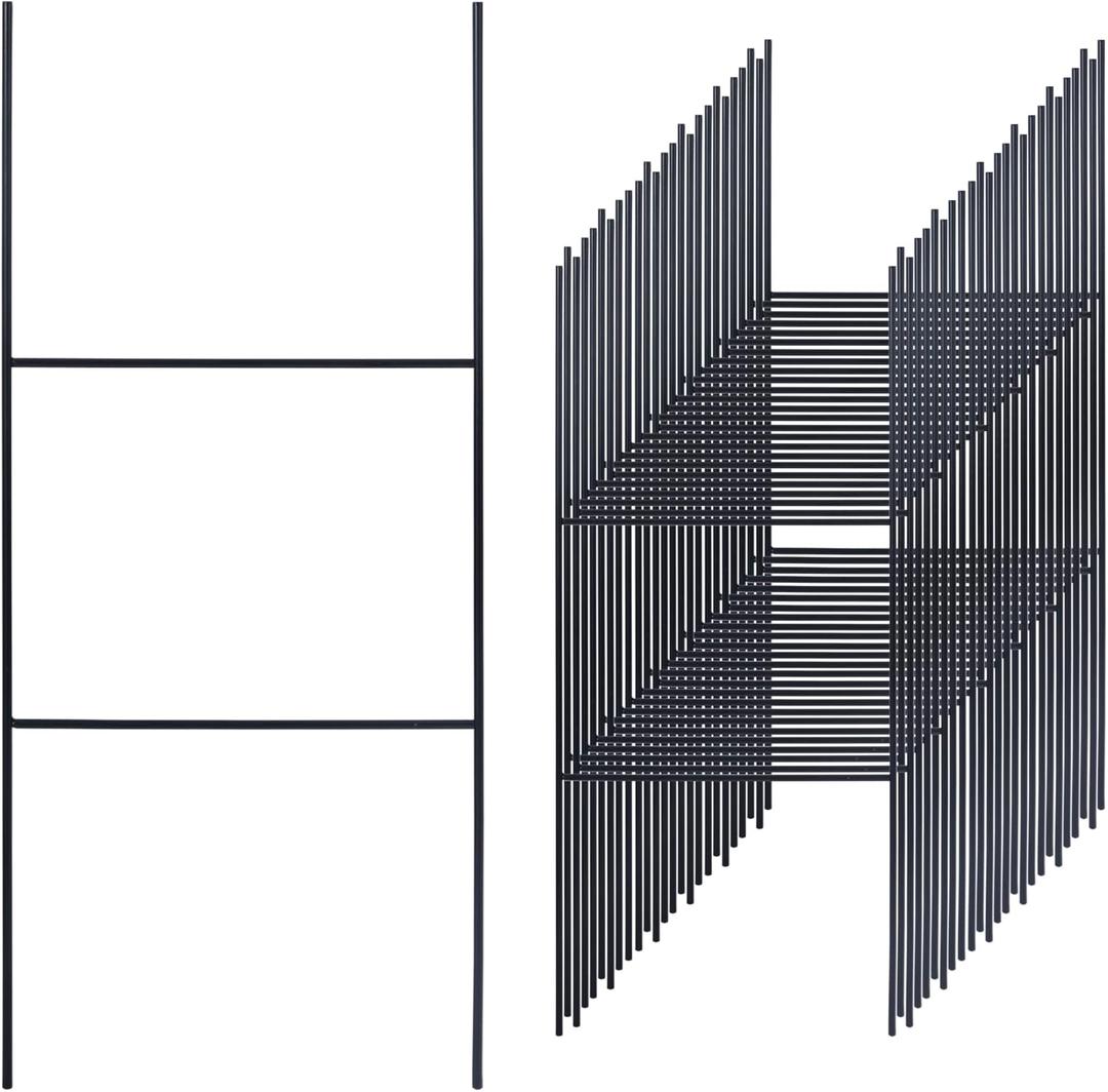 25 Pack H Frame Yard Stakes Metal, 16.5x7 Inch H Stakes for Signs, Holder, Lawn Wire for Ground, Corrugated Plastic, Blank Posts, Estate Garage Sale