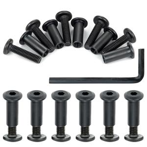 50 Sets Furniture Bolts and Nut - M6x30mm Black Metric Hex Key Set Metal Deck Screws for Crib Screws Replacement Set, Furniture Hardware Parts, Decoration Bolts