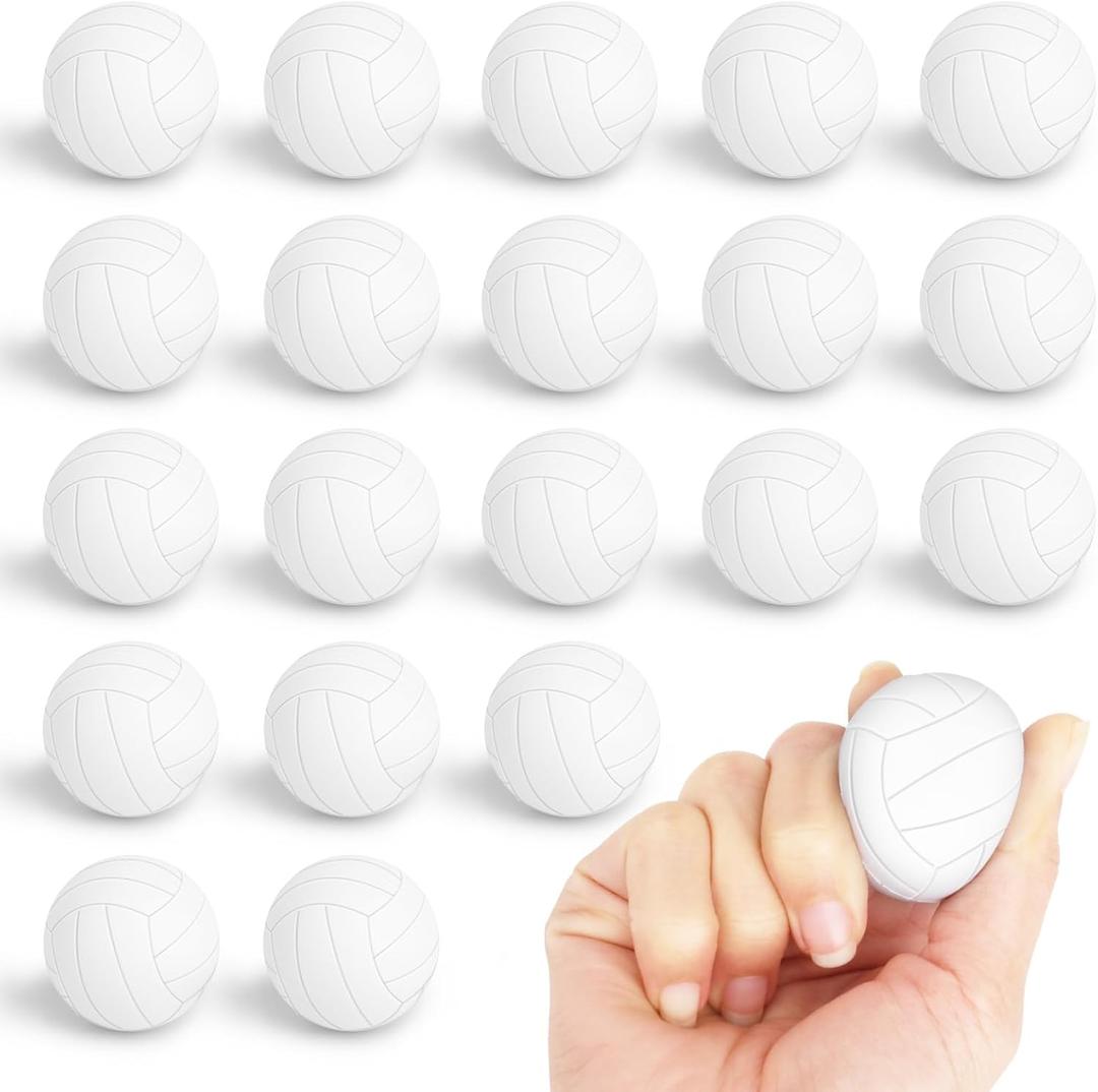 Mini Volleyball Stress Ball 20 Packs Volleyball Party Gift Small Foam Squeeze Anxious Toy Sports Squishy Ball for Kids School Carnival Reward Volleyball Party Decorations Supplies