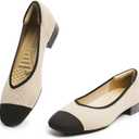 Women's Flats with Arch Support, Square Toe Ballet Flats, Comfortable Slip On Knit Dress Shoe, Anti-Loose Shoe Band Included 6-11 (8.5, Nude&black)