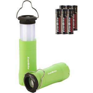 EverBrite 2-in-1 Mini Lanterns and Flashlights, Zoomable Flashlight Lantern Combo with 3 Modes, Camping Essentials, 2PC Battery Powered Lantern for Hurricane, Hiking, Home, Emergency