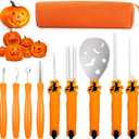 Pumpkin Carving Kit Tools Halloween, Professional Heavy Duty Carving Set, Stainless Steel Sculpting Tool Carving Knife for Halloween Decoration Jack-O-Lanterns, Gift for Halloween(9PCS)
