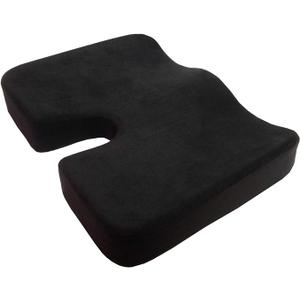 Kieba Coccyx Seat Cushion, Gel Memory Foam Large Orthopedic Tailbone Pillow for Sciatica, Back, and Tailbone Pain (Black)
