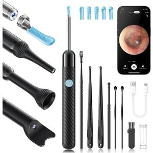 Loyker X6 Ear Wax Removal Tool Camera, Ear Cleaner with Camera, FSA HSA Store Eligible, 1080P Ear Camera with 6LED Light for Ear/Nose/Throat/Tonsil Stone Examination, Black