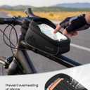 Lamicall Bike Frame Bag Waterproof - [1.6L Large Capacity] Bike Phone Bag, Bike Phone Holder Mount, Bicycle Front Bag, Cycling Pouch with Rain Cover, Bike Accessories for Phones Under 7"