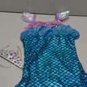 Mermaid Dress, Mermaid Tail Costume Little Girls Princess Dress up with Crown for Girl 3-8 Gift (Blue)