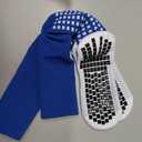 Lux Dual Grip Socks - Soccer Grip Socks for Men and Women. GripArray Performance & Comfort, Pack of 2: (Large, White, Blue)