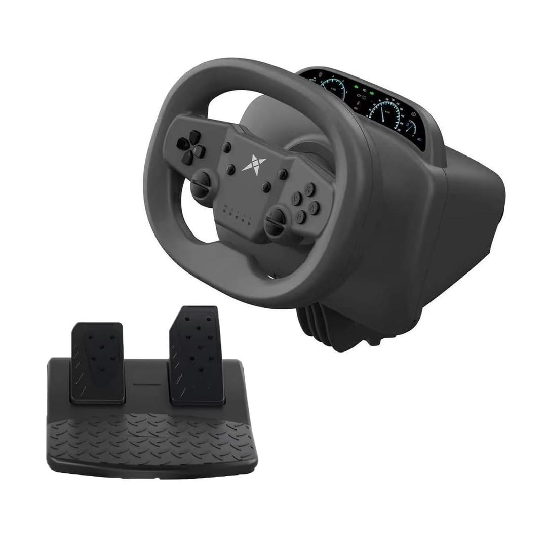 DOYO PS4 Steering Wheel and Pedals - Gaming Steering Wheel for PC, PS4, Nintendo Switch, PS3, iOS & Android Mobile Phones, Pro Racing Wheel with Dual-Vibration Motors, Wireless Bluetooth Connectivity