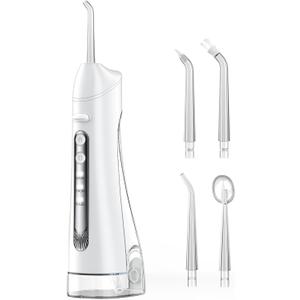 Water Flosser, Water Dental Flosser Pick for Teeth, IPX7 Waterproof Oral Irrigator, 3 Modes 4 Replaceable Jet Tips, Professional Flossing Cleaning Picks for Home Travel Gums, Braces Care, Black