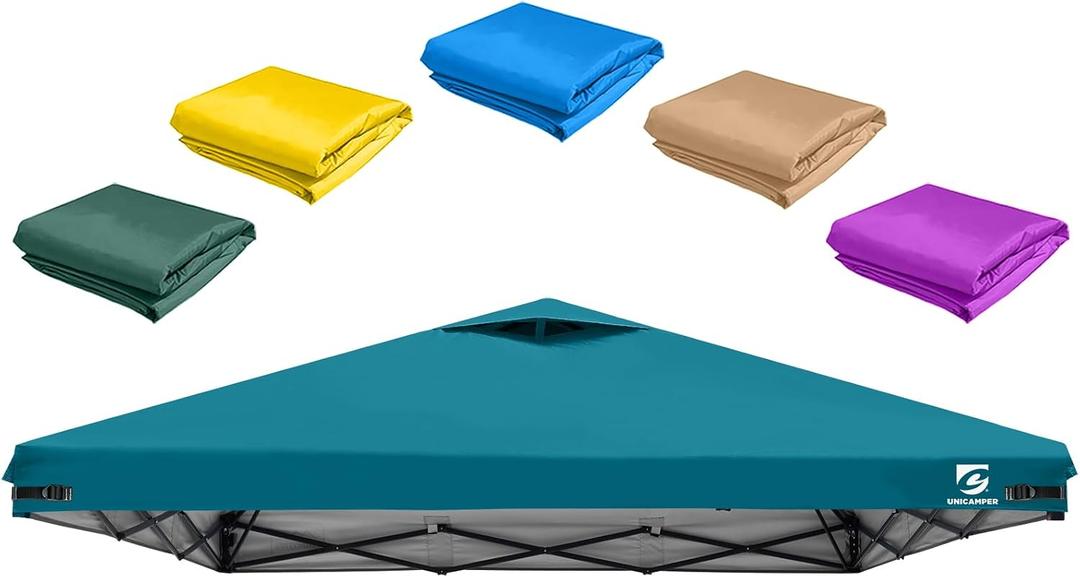 10x10 Pop Up Canopy Replacement Top Cover with Air Vent for Straight Leg Canopy Tent, Waterproof for Outdoor Garden Patio Camping Sun Shade (Ocean Blue)