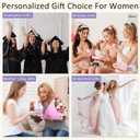 Gifts for Women Bridesmaid Gifts Personalized Initial Makeup Bag PU Leather Cosmetic Waterproof Travel Toiletry Bag (Beige M)