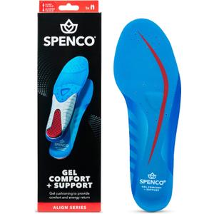 Spenco Gel Comfort Shoe Insole with Cushioning and Support, Women's 11-12.5/ Men's 10-11.5