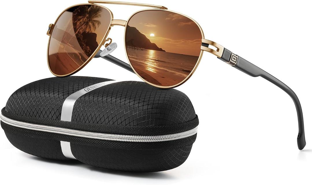 Polarized Aviator Sunglasses for Men Women - Fashion Shades Retro Sun Glasses Driving Fishing Golf UV Protection