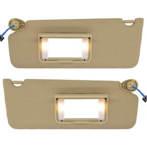 NHILES Driver & Passenger Side Sun Visor Fits for Honda Pilot 2016-2022 Honda Ridgeline 2018-2020 Replacement Sun Shade # 83280-TG7-A12ZA 83230-TG7-A12ZA (Shadow Beige)