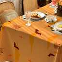 Halloween Tablecloth Waterproof  Spooky Pumpkin Design, Orange Table Cover for Halloween Party Decorations, Washable Spillproof Table Cloth for Indoor Outdoor Use, W60 x L120 in