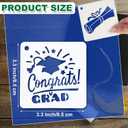Teling 80 Pcs Graduation Cookie Stencils 3 x 3 Inches 2026 Stencil Template Plastic Graduation Stencils for Cookies Cakes Drawing and Lettering Aids for Painting Party DIY