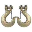 5/16" Clevis Slip Hook with Safety Latch, Forged G70 14,000 Lb Capacity, Safety Chain Hooks for Trailer, Truck Transport, Tow Winch (2 Pack)