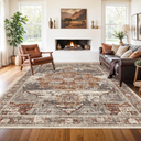 RUUGME Washable 8x10 Area Rugs - Large Rugs for Living Room Stain Resistant Carpet Vintage Rugs for Bedroom with Non Slip Backing Home Decor Floor Decoration Mat (8x10 Brick)